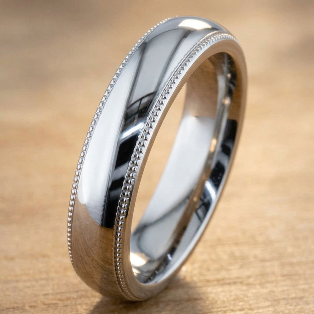 Men's Classic Milgrain Edge Comfort Fit Wedding Band