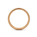 Top-down circular view of a men's textured gold ring showing the smooth interior edge and uniform outer contour.
