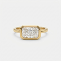 2 CT East-West Radiant Cut Lab Grown Diamond Bezel Ring