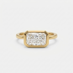 2 CT East-West Radiant Cut Lab Grown Diamond Bezel Ring