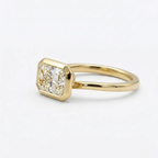 2 CT East-West Radiant Cut Lab Grown Diamond Bezel Ring
