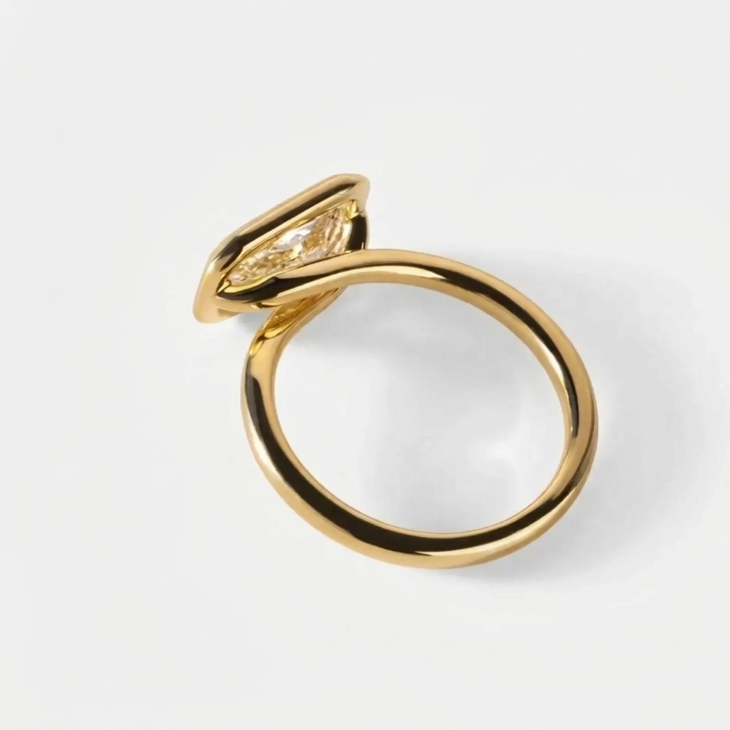 2 CT East-West Radiant Cut Lab Grown Diamond Bezel Ring