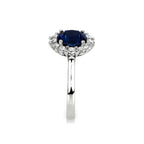 Side Profile of 3 Carat Blue Round Cut Moissanite Ring Band