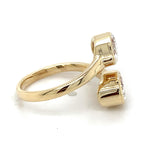 two stone yellow gold side profile ring