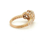 Side view showing the hand-engraved rose gold band and delicate bridge detail of the 3 CT oval lab diamond ring