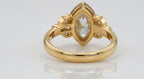 Bezel Set 3 CT Marquise Lab Grown Diamond Yellow Gold 