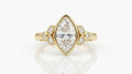 Bezel Set 3 CT Marquise Lab Diamond Engagement Ring, Anniversary Gift