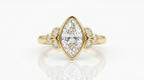 Bezel Set 3 CT Marquise Lab Diamond Engagement Ring, Anniversary Gift