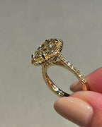 Fancy Yellow Oval cut diamiond ring