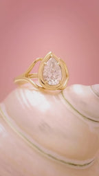 3 Carat Pear Cut Lab Grown Diamond Engagement Ring Video