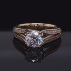 2 Carat Round Cut Lab Grown Diamond Engagement Ring with Twisted Pavé Split Shank