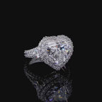 4 CT Heart Cut Lab Grown Diamond Double Halo Split Band Ring
