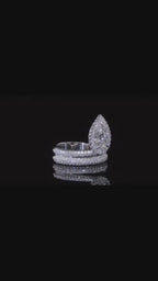 2 CT Pear Cut Lab Grown Diamond Bypass Halo Ring with Filigree Detail