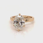 3 CT Oval Cut Lab Grown Diamond Solitaire Engagement Ring in 14K Yellow Gold