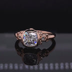 2 CT Cushion Cut Lab Grown Diamond Ring. Featuring a vintage bezel setting 