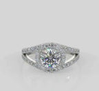 2 CT Round Cut Lab Grown Diamond Split Shank Engagement Ring
