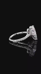 The Duo: 1.5 CT + 1.5 CT Pear Cut Lab Diamond Toi et Moi Ring with Hidden Sapphire & Ruby Accents