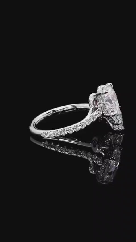 The Duo: 1.5 CT + 1.5 CT Pear Cut Lab Diamond Toi et Moi Ring with Hidden Sapphire & Ruby Accents