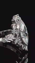 3 Carat Marquise Cut Lab Diamond Antique Halo Ring