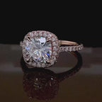 2 Carat Cushion Cut Lab Grown Diamond Halo Engagement Ring