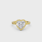 Modern Romance 3 Carat Heart Lab Diamond Bezel Set Ring