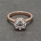 2 CT Round Lab Diamond Solitaire Ring with Pavé Crown Basket