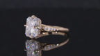 2 Carat Radiant Cut Lab Diamond Ring with Milgrain Accent Band & Hidden Halo