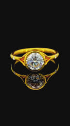 2 CT Round Cut Lab Grown Diamond Bezel Set Solitaire Engagement Ring