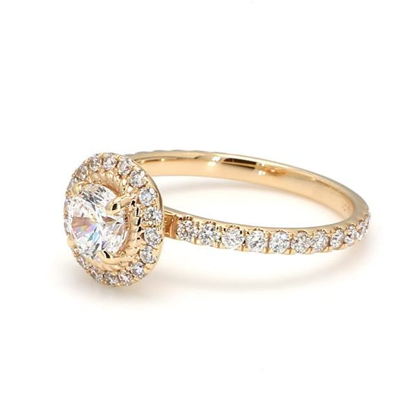 2 Ct Round Cut Lab Grown Diamond Halo Engagement Ring | IGI Certified