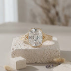 Ornate Cushion Cut Engagement Ring with Filigree Details