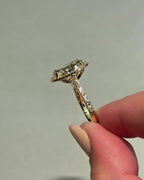 Pave Set band Yellow Gold 3 Ct Oval Cut Ring
