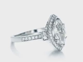3 CT Marquise Cut Lab Grown Diamond Vintage Halo Ring in 14K White Gold
