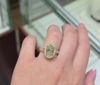 3 Carat Oval Cut Lab Grown Diamond Halo Engagement Ring with Twisted Band in 14K Yellow Gold