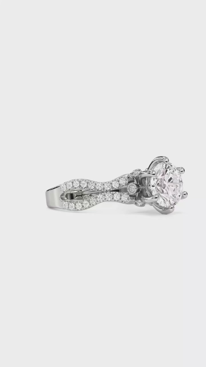 Eternal Twist 2 Carat Round Lab Diamond Engagement Ring Video