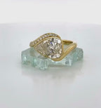 3 Carat Pear Cut Lab Grown Diamond Bypass Engagement Ring Video