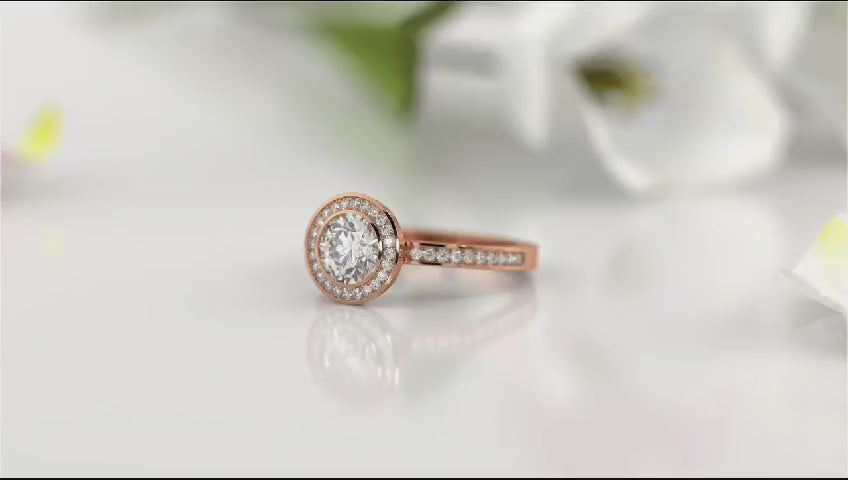 Modern 2 CT Round Brilliant Lab Grown Diamond Rose Gold Ring