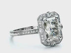 3 Carat Radiant Cut Lab Grown Diamond Vintage Halo Engagement Ring