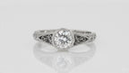 Vintage Art Deco Round Bezel Engagement Ring